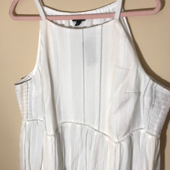 Torrid WHITE STRIPE GAUZE SHIRRED HEM MAXI DRESS - Picture 5 of 10